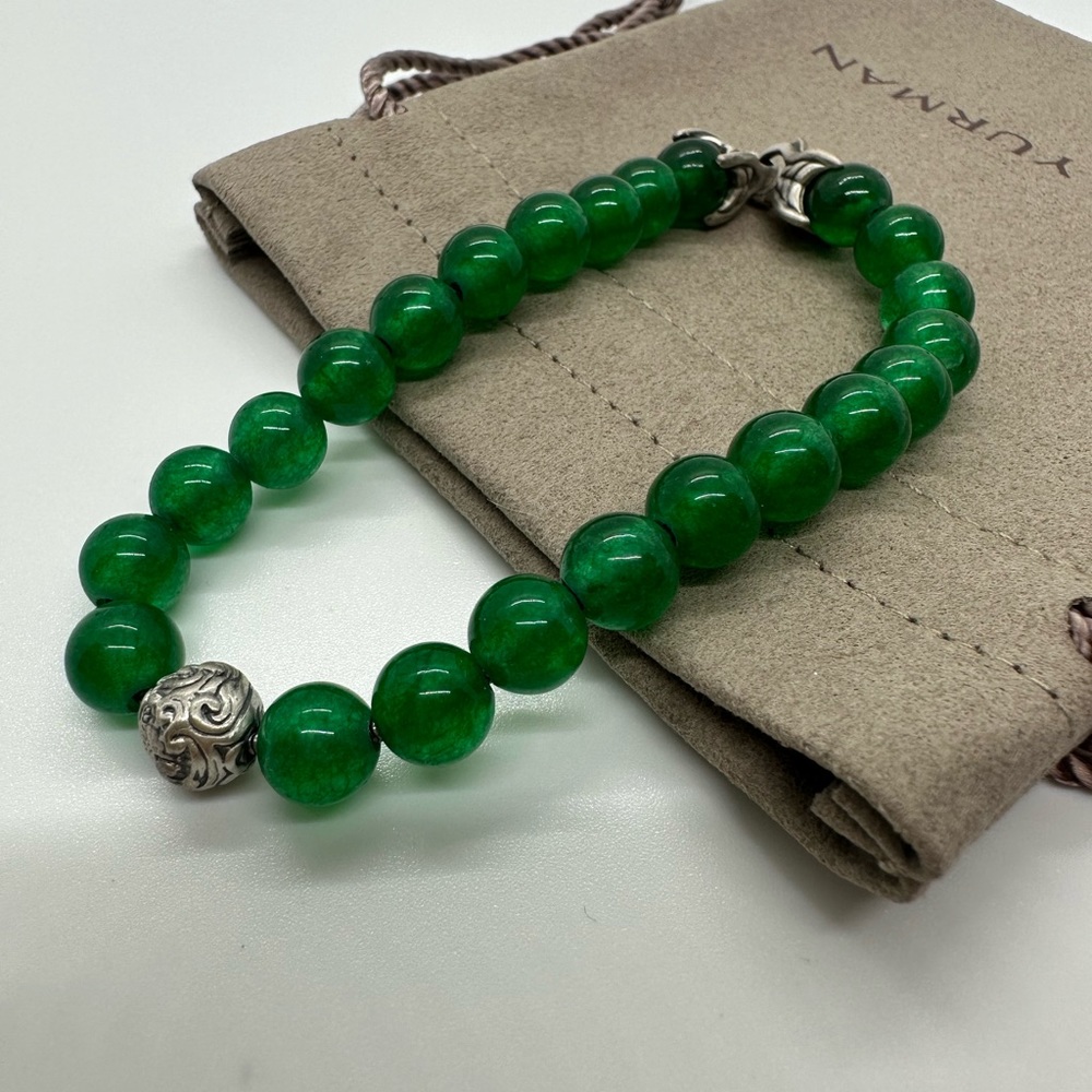 DAVID YURMAN Men's Spiritual Bead Bracelet with Green Onyx 8mm & Waves